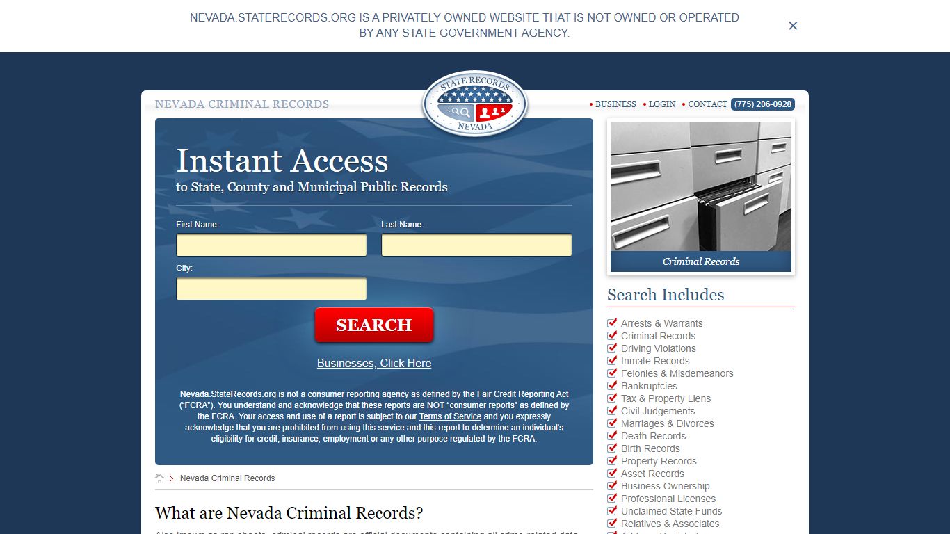 Nevada Criminal Records | StateRecords.org